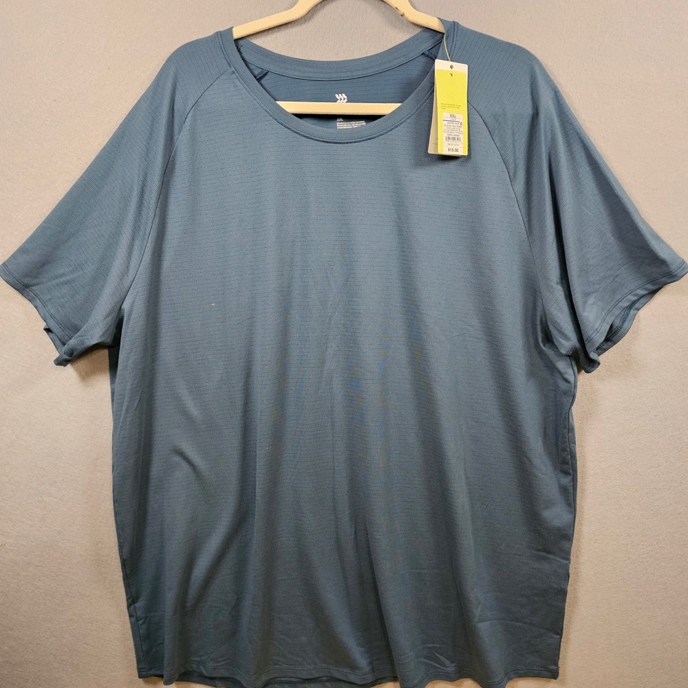 All in Motion Women's XXL Blue Mesh Raglan Athletic T-Shirt NWT